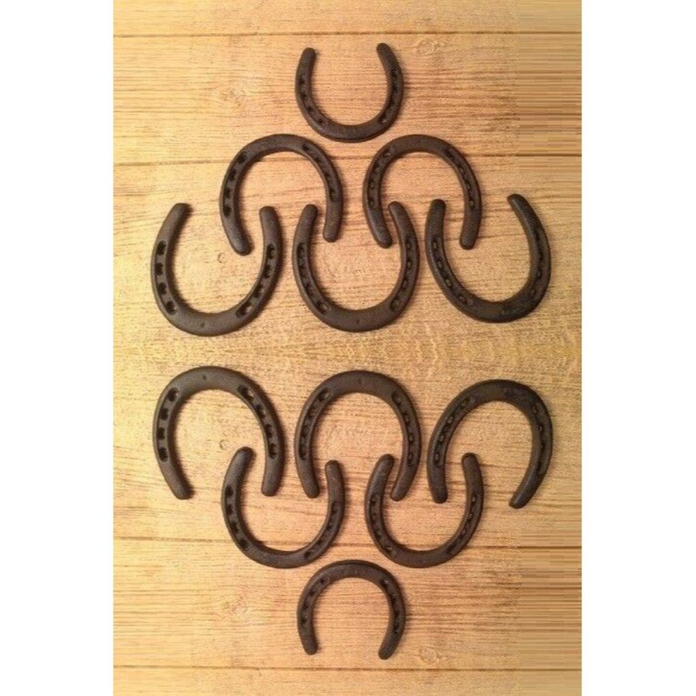 Cast Iron Large Horseshoes 4 3/4" wide (Set of 12)